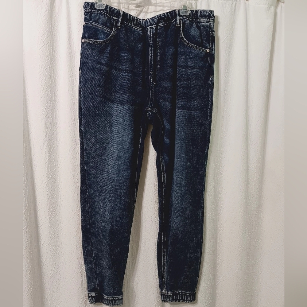 Soft Surroundings Blue Acid Washed Joggers Size L